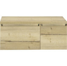 SANOX Badkamermeubelset Frozen 100 cm - wastafel 2 lades met softclose natuur eiken