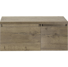 SANOX Badkamermeubelset Frozen 100 cm - wastafel 2 lades met softclose tabacco