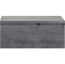 SANOX Badkamermeubelset Frozen 100 cm - wastafel 2 lades met softclose beton antraciet