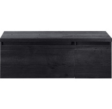 SANOX Badkamermeubelset Frozen 120 cm - wastafel 2 lades met softclose black oak