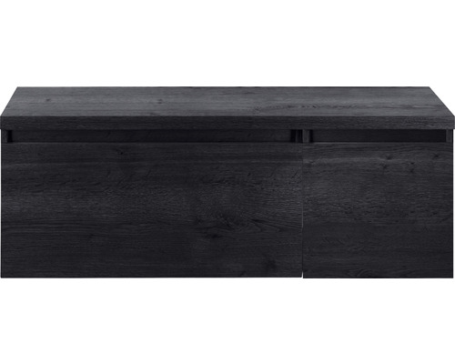 SANOX Badkamermeubelset Frozen 120 cm - wastafel 2 lades met softclose black oak