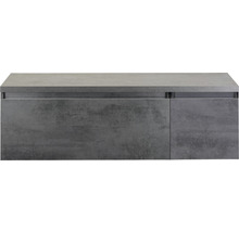 SANOX Badkamermeubelset Frozen 140 cm - wastafel 2 lades met softclose beton antraciet