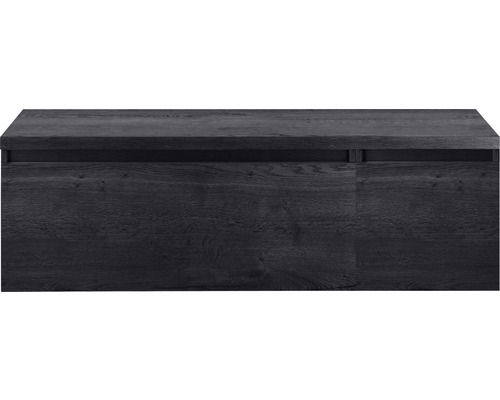 SANOX Badkamermeubelset Frozen 140 cm - wastafel 2 lades met softclose black oak