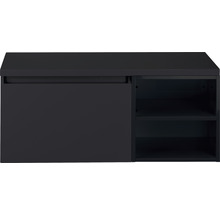 SANOX Badkamermeubelset Frozen 100 cm - wastafel 1 lade met softclose zwart mat