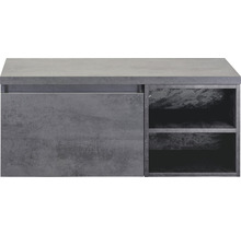 SANOX Badkamermeubelset Frozen 100 cm - wastafel 1 lade met softclose beton antraciet