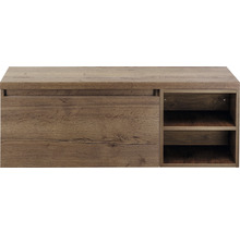 Houten schoenenkast met lade en twee open vakken
