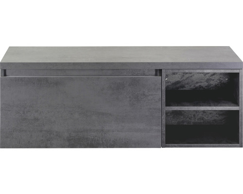 SANOX Badkamermeubelset Frozen 120 cm - wastafel 1 lade met softclose beton antraciet