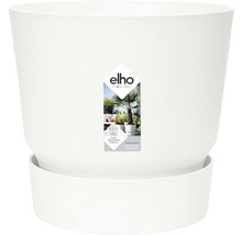 Witte bloempot met watergeefsysteem