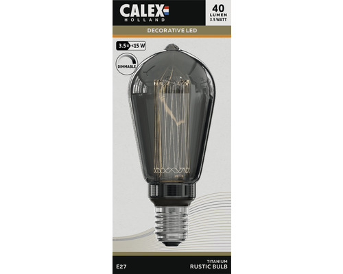 CALEX LED lamp Crown E27/3,5W ST64 warmwit titanium