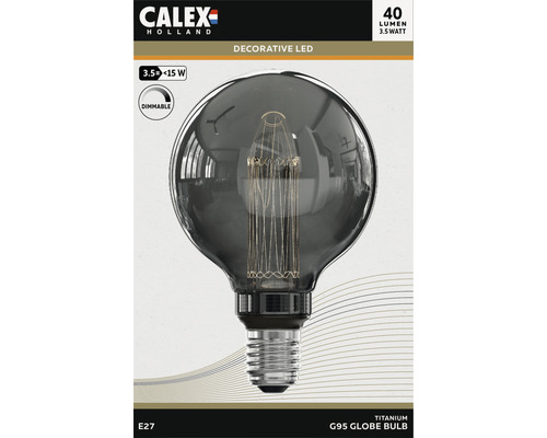 CALEX LED lamp Crown E27/3,5W G95 warmwit titanium