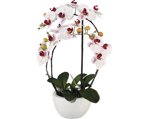 Kunstplant Vlinderorchidee roze in pot H 52 cm