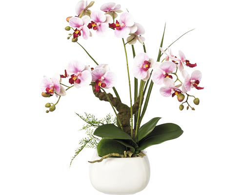 Kunstplant Vlinderorchidee lila in pot H 46 cm