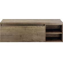 Houtkleurige tv-meubel met schuifdeur en schappen