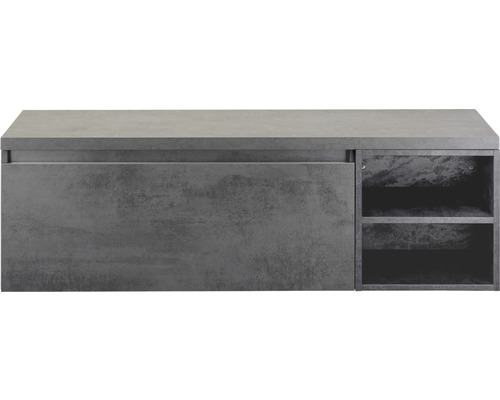 SANOX Badkamermeubelset Frozen 140 cm - wastafel 1 lade met softclose beton antraciet