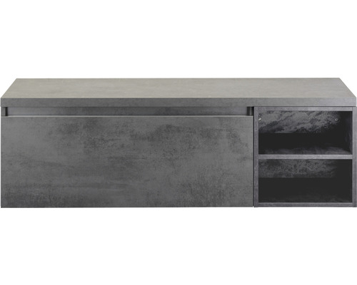 SANOX Badkamermeubelset Frozen 140 cm - wastafel 1 lade met softclose beton antraciet SANOX Badkamermeubelset Frozen 140 cm - wastafel 1 lade met softclose beton antraciet