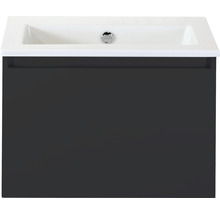 SANOX Badkamermeubelset Frozen met wastafel 61 cm zwart mat