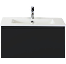 SANOX Badkamermeubelset Frozen met wastafel met één kraangat 81 cm zwart mat