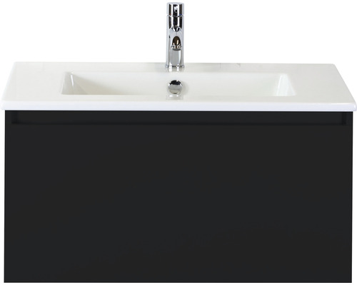 SANOX Badkamermeubel met wastafel Frozen 81x42x46 cm zwart mat