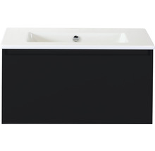 SANOX Badkamermeubelset Frozen met wastafel 81 cm zwart mat