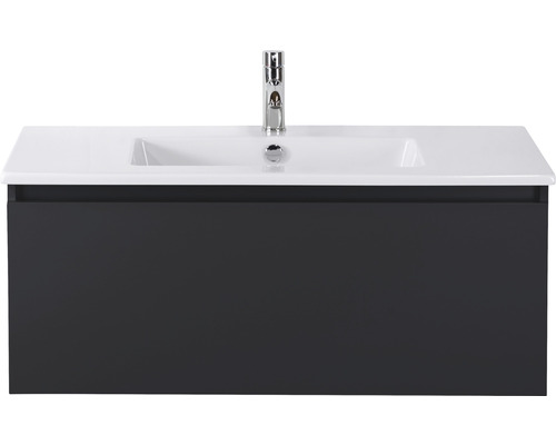 SANOX Badkamermeubel met wastafel Frozen 101x42x46 cm zwart mat