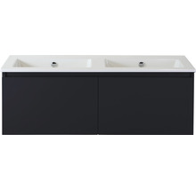 SANOX Badkamermeubelset Frozen met dubbele wastafel 121 cm zwart mat