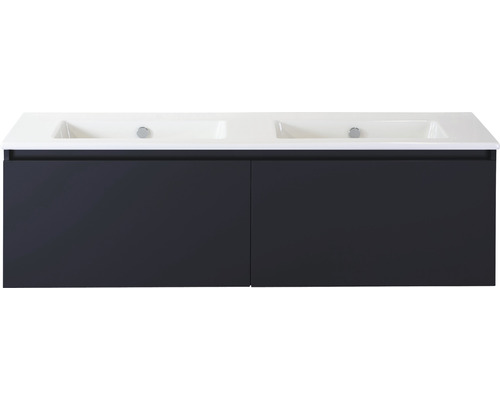 SANOX Badkamermeubel met wastafel Frozen 141x42x46 cm zwart mat