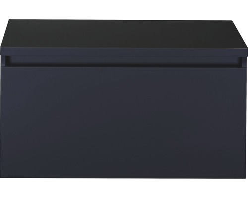 SANOX Badkamermeubelset Frozen 80 cm - wastafel 1 lade met softclose zwart mat Wastafelonderkast voor de badkamer