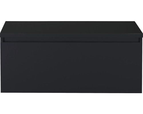 SANOX Badkamermeubelset Frozen 100 cm - wastafel 1 lade met softclose zwart mat