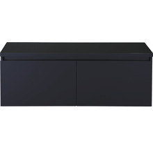 SANOX Badkamermeubelset Frozen 120 cm - wastafel 2 lades met softclose zwart mat