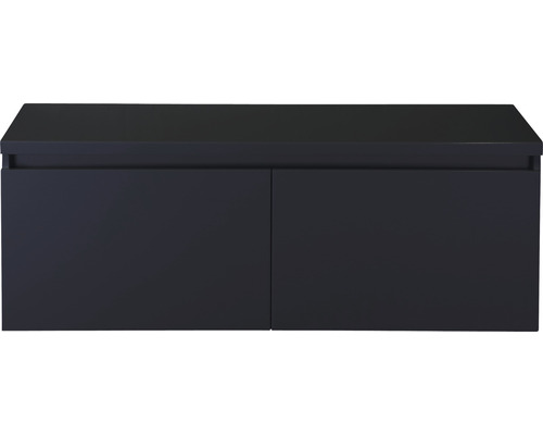 SANOX Badkamermeubelset Frozen 120 cm - wastafel 2 lades met softclose zwart mat