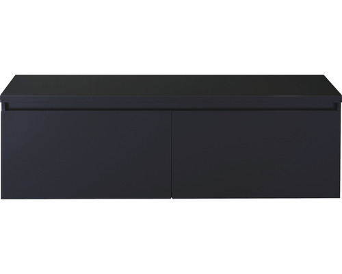 SANOX Badkamermeubelset Frozen 140 cm - wastafel 2 lades met softclose zwart mat