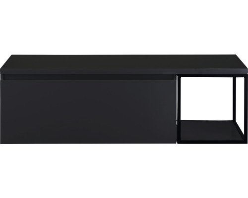 SANOX Badkamermeubelset Frozen 140 cm - wastafel 1 lade met softclose zwart mat