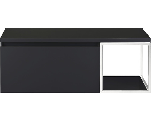SANOX Badkamermeubelset Frozen 120 cm - wastafel 1 lade met softclose zwart mat
