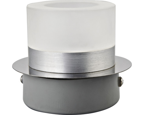 Wandlamp met melkglazen kap en metalen elementen