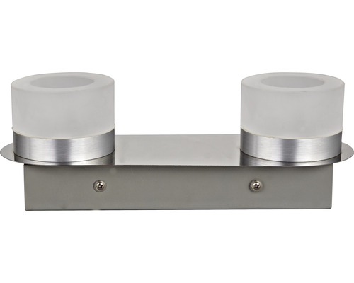 Dubbele tandenborstelbekerhouder van metaal en glas