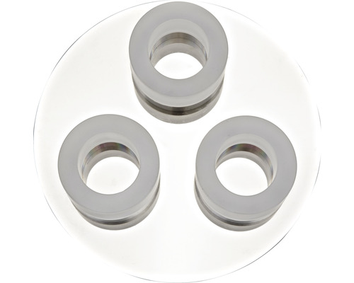 Drie afdichtringen op een transparant oppervlak