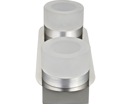 Dubbele tandenborstelbeker van glas en metaal