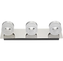 Wandlamp met drie lampen van metaal en glas