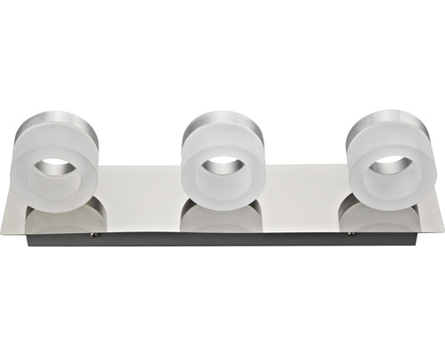 Wandlamp met drie lampen van metaal en glas