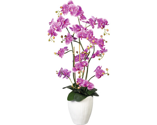 Kunstplant Vlinderorchidee lilapink in pot H 110 cm