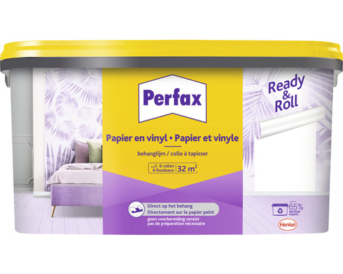 PERFAX Ready & Roll behanglijm papier en vinyl 4,5 kg geschikt voor 32 m²