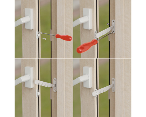 Montage van een raambeveiliging met schroevendraaier