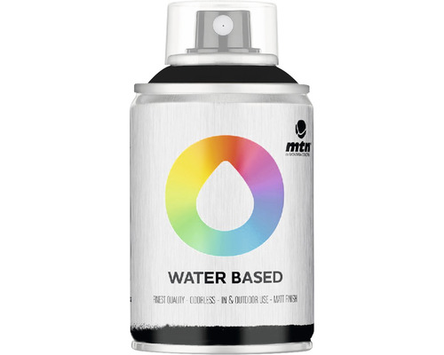 MTN Water Based spuitlak mat Carbon Black 100 ml Spuitbus met verf op waterbasis