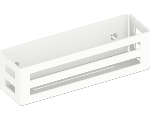 Witte metalen wandplank met twee niveaus
