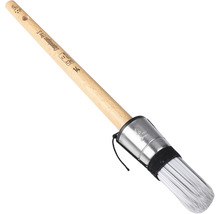 Ronde kwast met houten handvat en metalen vatting