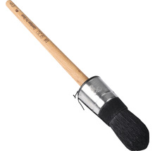 Ronde kwast met houten handvat en donkere borstelharen