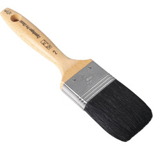 Platte kwast met houten handvat en donkere haren