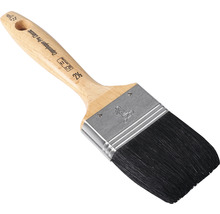 Platte kwast met houten handvat en natuurlijke haren, maat 2,5 inch