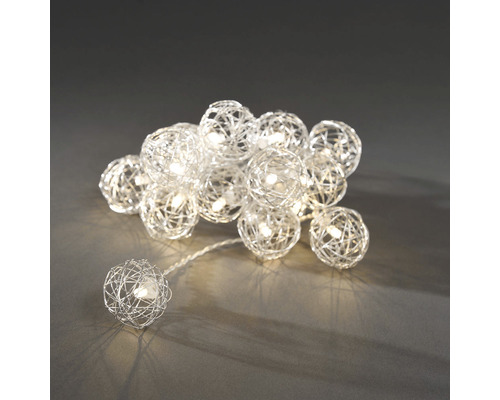 KONSTSMIDE Kerstverlichting LED lichtsnoer 16 draadbollen warmwit Ø 6 cm 2,25 m Decoratieve lichtslinger met bolvormige draadelementen