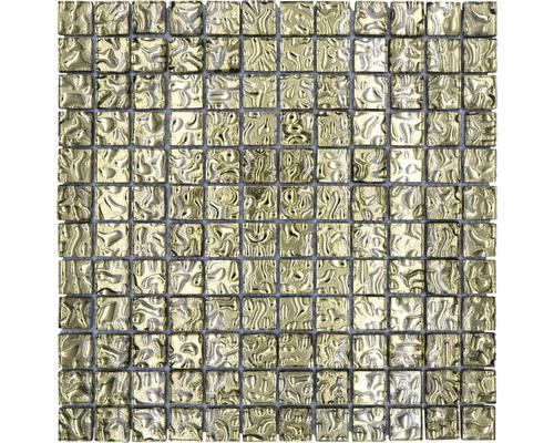 Glasmozaïek XCM 8GO3 Quadrat Crystal Gold wavy 29,8x29,8cm